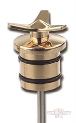 KUSTOM TECH SPINNER OIL TANK PLUG POLISHED BRASS